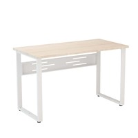 Table de bureau contemporaine en acier avec finition bois, bureau informatique en métal pour mobilier de bureau d'entreprise