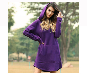 Felpe con cappuccio <span class=keywords><strong>Basic</strong></span> Dress felpe da <span class=keywords><strong>donna</strong></span> con cappuccio abito Casual con cappuccio a manica lunga - Product Image 6