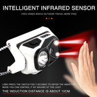 Lampu Depan Led 10000 Lumen Usb, Lampu Depan Fokus Putar Mini Induksi Sensor Baterai Bawaan 950Mah Dapat Diisi Ulang