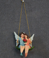 Petit couple de fées d'extérieur DD4084 figurines de fées miniatures en résine balançoire décor accessoires de jardin suspendus et fées cadeaux