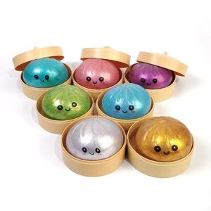 Botu 12pcs/box Dumplings Toys Stress Relief Squeeze Sensory Fidget Toys Glitter Foam <b>Beads</b> Dumpling Steamed Decompression Toy - Product Image 1