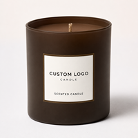 Bougie parfumée en cire de soja en pot de verre réutilisable, série marron, purificateur d'air, coffret cadeau écologique personnalisé