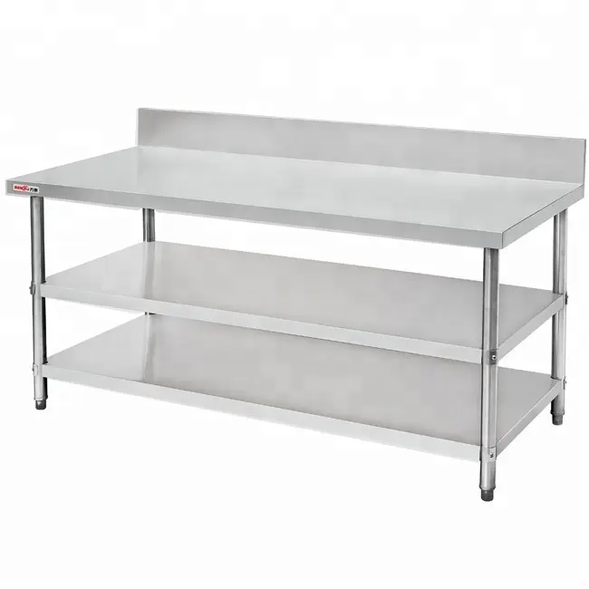restaurant kitchen equipment 2 Tiers Work Bench Factory Australia stainless steel 304 assembly chef work table with under shelf