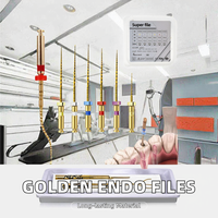 VIMEL Golden NITI Limas Dentales Endodónticas Flexibles Manuales, Herramienta Rotatoria para Conductos Radiculares Activada por Calor, Acero Inoxidable, Certificación CE Clase II