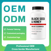 Bonbons gélifiés au miel et aux graines de cumin noir |   Gummies de bien-être à base de graines noires, OEM ODM Marque privée pour la nutrition quotidienne des adultes