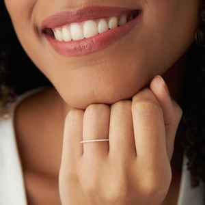 Anillo de Eternidad para Mujer, Oro Blanco Sólido de 14k, Micro Pavé, Diamante Natural de 0.31 CT, Bañado en Rodio, Certificado, Novedad - Product Image 2