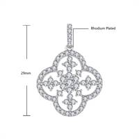 QX OEM 925 Silber Luxus Zirkon Mode Maßgefertigte Schmucksets Damen Verlobungs- und Hochzeitsohrringe Halsketten Durchbrochene Blumen