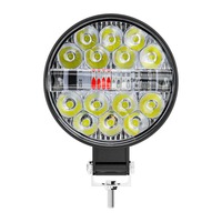 Lampe de travail LED mini 3 pouces 42W/48W 14LED 16LED Blanc Rouge Bleu Stroboscopique Clignotant Lampe de voiture Lumière d'avertissement 9-80V Garantie 1 an
