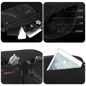 Sac bandoulière unisexe en nylon, sac messager mignon pour un usage quotidien avec logo personnalisé et décoration de lettres pour l'extérieur - Product Image 5