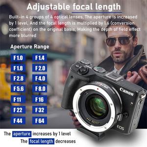 Adaptador de Lente Viltrox EF-EOS M2 AF con Enfoque Automático EXIF 0.71X Reductor de Velocidad Turbo para Lentes <span class=keywords><strong>Canon</strong></span> EF a Cámaras EOS M5 M6 <span class=keywords><strong>M50</strong></span> - Product Image 6
