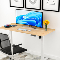 Bureau assis-debout électrique moderne à prix abordable, réglable en hauteur, avec panneau en bois, mobilier de bureau mural extensible