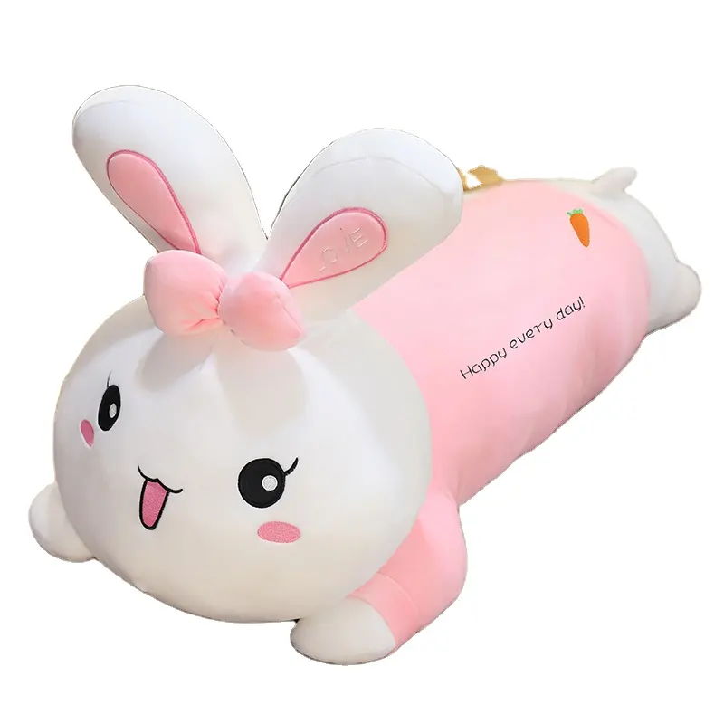 Rts Low Moq Wholesale Creative Plush Toy Rabbit Small Rabbit Doll Sleeping Stuffed Animal Pillow For Girlfriend Valentine's Day