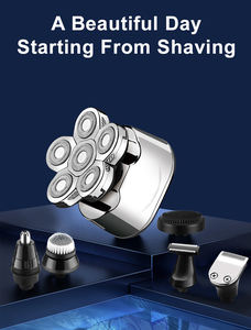 <span class=keywords><strong>Afeitadora</strong></span> eléctrica inalámbrica LCD para hombre, <span class=keywords><strong>afeitadora</strong></span> recargable multifuncional con 5 cabezales, diseño de Calavera, para Barba - Product Image 5