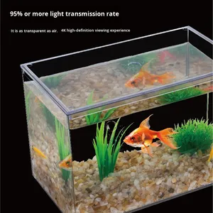 Aquarium van acryl met hoge helderheid - glazen look met deksel, voor goudvis, <span class=keywords><strong>betta</strong></span> en kleine vissen - Product Image 3