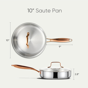 Sartén y Olla de Acero Inoxidable Triple de Alta Calidad, Sin Recubrimiento, Apta para Gas e Inducción, Estilo Americano, Apta para Horno - Product Image 2