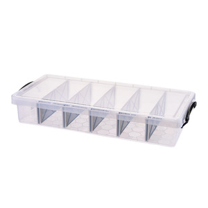 Transparent Lingerie Storage Box With Dividers For <b>Bras</b> Socks Underwear Organizer Rectangle Covered Compartments Standing Type - Product Image 5