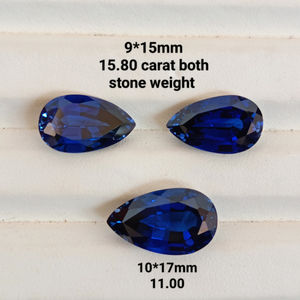 Zafiro Azul Cultivado en Laboratorio, Forma de Pera, Gema Suelta de Calidad Premium para Joyería Fina, para la Elaboración de Joyas - Product Image 2