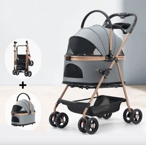 <span class=keywords><strong>Poussette</strong></span> pliable légère <span class=keywords><strong>pour</strong></span> animaux de compagnie <span class=keywords><strong>pour</strong></span> chats chiots et chariot de <span class=keywords><strong>chien</strong></span> réglable et portable Teddy - Product Image 4