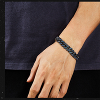 Bracelet Chaîne Cubaine Personnalisé pour Hommes, Style Hip-Hop Bling-Bling, Micro-Incrusté de Zircons, Bijou Tendance pour Rappeurs