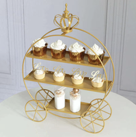 Support de présentation de desserts blanc européen, support à gâteau de mariage, support à gâteau à double étage pour le thé de l'après-midi, fête de mariage