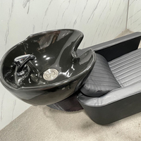 Nouveau produit : Fauteuil de lavage semi-inclinable pour salon de coiffure et institut de beauté, avec bac de lavage intégré, pour shampoing et soins capillaires