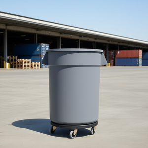 Chariot à poubelle rond robuste de 55 gallons, capacité de 500 lb, pour la manutention de matériaux - Product Image 2