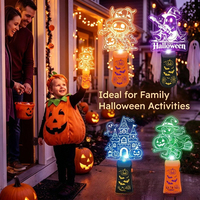 Baguette Lumineuse LED Musicale d'Halloween avec Musique d'Ambiance, Jouet Lumineux Fantôme Citrouille pour Accessoires de Jeu de Rôle d'Halloween