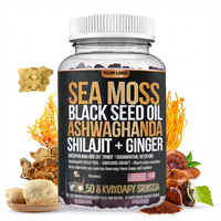 Gummies à l'algue marine Ausreson, complexe d'huile de nigelle irlandaise, ashwagandha, gingembre, shilajit, crinière de lion, algue marine