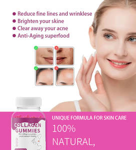 Fabrik Großhandel maßge schneiderte hochwertige Kollagen Gummies Biotin Vitamin C Nahrungs ergänzungs mittel unterstützen gesunde Haut Gummibärchen - Product Image 5