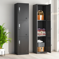 Casier métallique multi-usages avec portes verrouillables, rangement gain de place, imperméable et antirouille, structure détachable