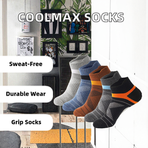 Wholesale Coolmax Sports <b>Socks</b> for Men Women Crew Design with Badminton Basketball Season Autumn Wear-resistant Terry Non-Slip - Product Image 2