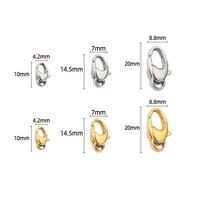 Fermoirs et crochets ovales brillants en acier inoxydable plaqué or 18 carats pour accessoires de bijoux DIY (colliers, bracelets)