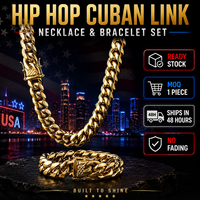 Renqing Wholesale 18K Gold Plated Jewelry Mens Stainless Steel Collier Cadena Corrente Collana Cuban Links Chains Necklace