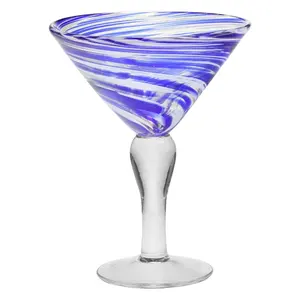 MEXICO Phong Cách THỦY TINH Màu Xanh Swirl Martini Kính