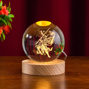 Usine En Gros Jeu Noir Mythe Wukong K9 Gravure Artisanat Souvenir Cadeaux Décoration de La Maison Cristal Cube De Verre Avec Base En Bois - Product Image 6