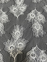 Dentelle Chantilly de 3 mètres avec pierres, tissu en dentelle française pour la confection de robes de mariée