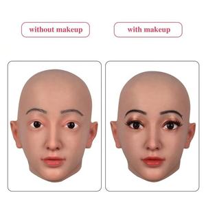 Máscara humana de silicona realista personalizada para Halloween, máscara facial femenina para travestis, transgénero, Drag Queen, fiesta Sissy - Product Image 3