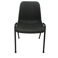 Chaise en plastique empilable avec pieds en acier thermolaqué, chaise de formation, de conférence, de usage commercial