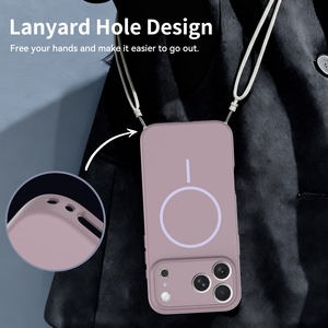 Funda Magnética para Teléfono con Orificio para Cordón, Botón de Control de Cámara y Carga Inalámbrica para <span class=keywords><strong>iPhone</strong></span> <span class=keywords><strong>14</strong></span> 15 16 <span class=keywords><strong>Plus</strong></span> 17 Pro Air Pro Max - Product Image 3