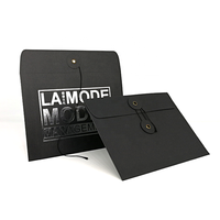 Penutup tombol A4 C6 A5 Folder amplop kertas File diskon besar dasi tali Kraft grosir amplop dompet hitam logo kustom