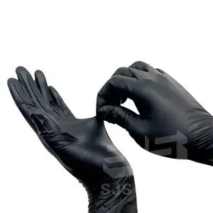 黑色一次性手套丁腈手套蓝色工业工作手套内工作橡胶100件无粉6密耳SJS-NG001