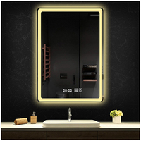 Miroir LED de salon moderne RS avec capteur tactile, étanche IP66, cadre en aluminium, température de couleur réglable 3000K-6000K