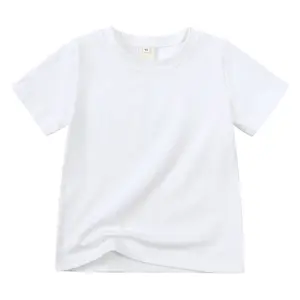 Children's Plain Cotton T-shirts Clothing Summer 2024 Kids Boutique Custom Clothing T-shirt For Girls
