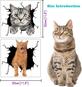 Pegatinas de Gato para Coche, Adhesivos Estáticos Divertidos de Animales para Ventanas, 2 Unidades, Regalos DIY para Decoración de Coche - Product Image 4