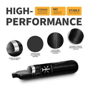 TUXING Vente Chaude ISO 0.5L/500cc 300Bar 4500Psi 30Mpa Entièrement Enveloppé Composite PCP Paintball Plongée Réservoir <span class=keywords><strong>En</strong></span> Fiber <span class=keywords><strong>De</strong></span> <span class=keywords><strong>Carbone</strong></span> <span class=keywords><strong>Bouteille</strong></span> D'air - Product Image 4