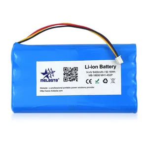 Paquete de batería de iones de litio recargable de alta calidad 14,4 V 6400mAh para sistema de energía solar de scooters