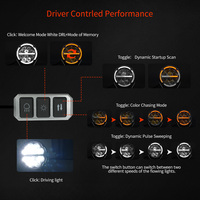 Feux de travail LED ronds SR5 CE 12V 24V 100W pour camion 4x4, avec DRL ambre à démarrage dynamique et faisceau spot tout-terrain, pour Polaris SXS
