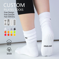 Chaussettes de yoga souples antidérapantes pour femmes, idéales pour le fitness en intérieur, chaussettes de Pilates blanches personnalisables avec logo sur mesure