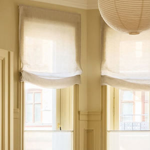 Rideaux en tissu de lin et tulle avec motif vague d'eau, stores romains translucides, variété de couleurs au choix - Product Image 3