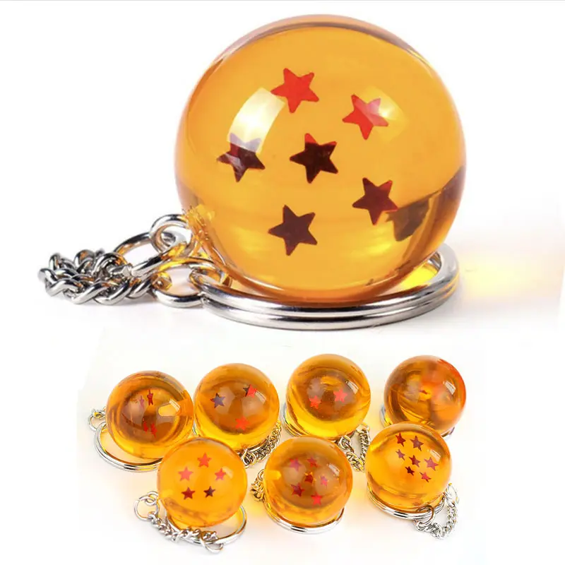 Anime Dragon Ball Z gantungan kunci oranye Pvc 1-7star Goku Dragonball gantungan kunci liontin plastik Llavero Chaveiro hadiah untuk penggemar